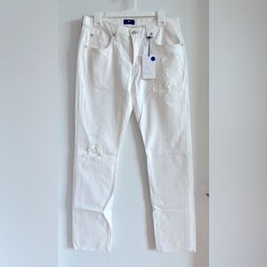 7 for All Mankind Men’s White Distressed Jeans